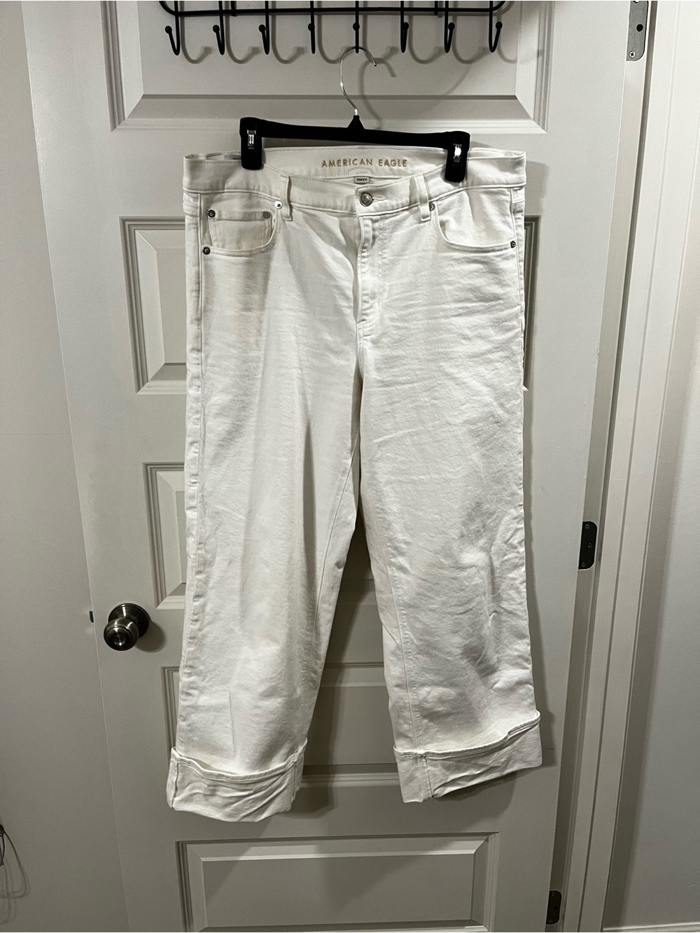American Eagle White High-Rise Wide Leg Jeans